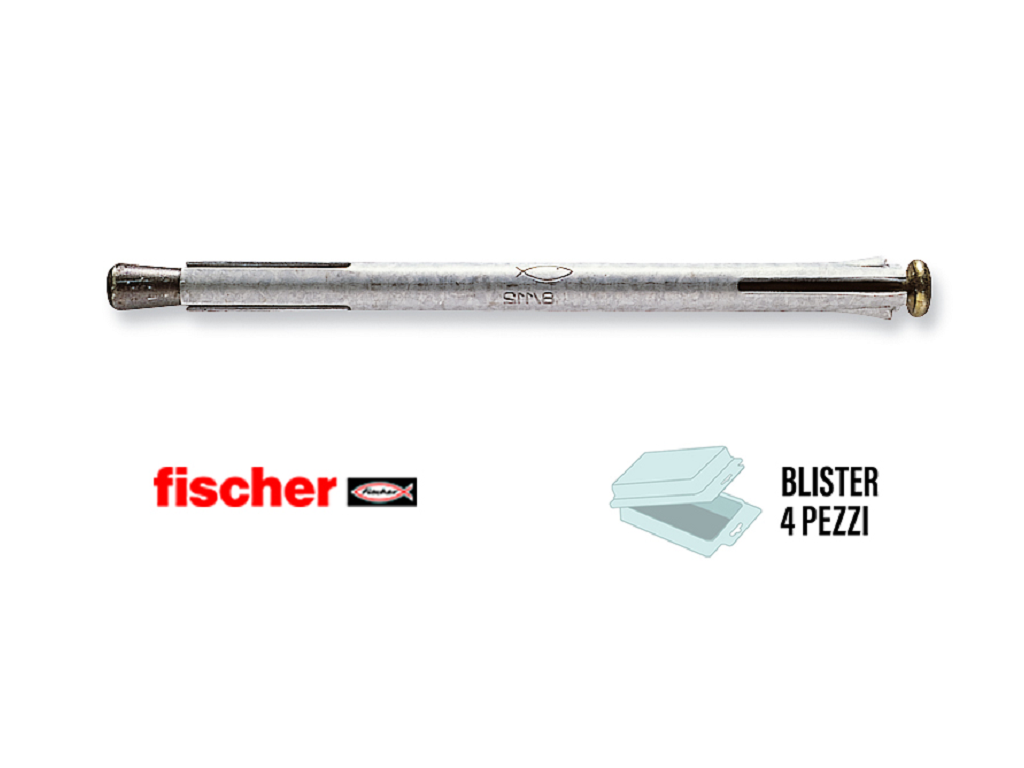 F 8 M 112z Tassello Acciaio Prolungato per Serramenti Vite Tc Pzd2 in Blister da pz.4 | Fischer - immagine 1